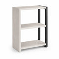 Bücherregal 80 x 30 x 120 cm Weiß/Schwarz mit 3 Ablageflächen und Metallgestell