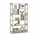Bücherregal 80 x 30 x 180 cm Weiß mit offenen Regalböden aus Holzwerkstoff